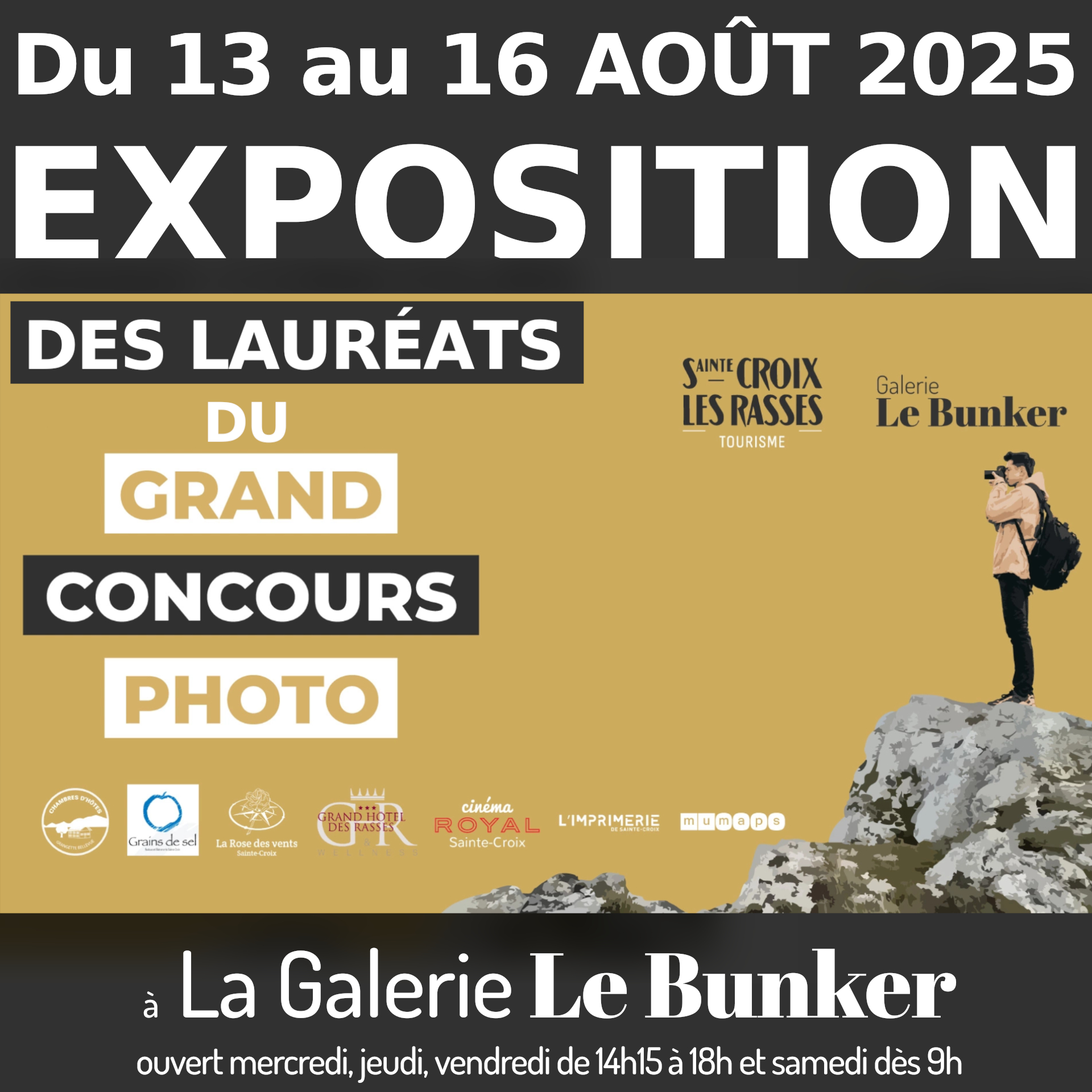 Grand concours de Photographie, Ste-Croix, Galerie Le bunker